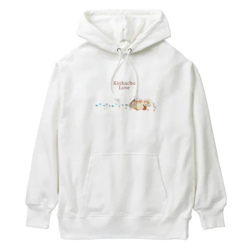 キンカチョウのネモフィラデザイン Heavyweight Hoodie