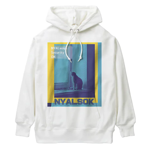 にゃるそっく🐈NYALSOK（ブルー×イエロー） Heavyweight Hoodie