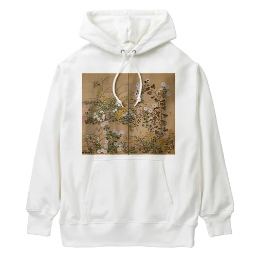 日本画：尾形光琳_秋草図 右隻 Heavyweight Hoodie