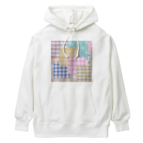 ミルキー☆パッチワーク風♪（ピンク） Heavyweight Hoodie