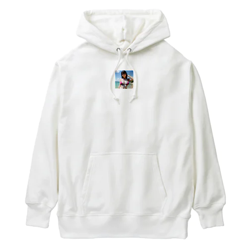 夏のビーチのハイビスカスちゃん Heavyweight Hoodie