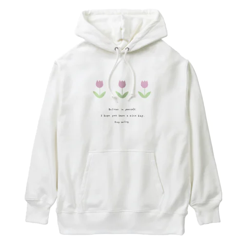 並んだチューリップ . Heavyweight Hoodie