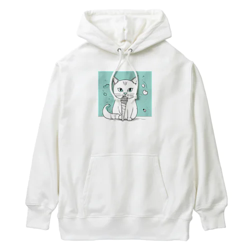 猫にもアイスを食べさせろ Heavyweight Hoodie