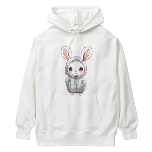 パーカーを着ているうさぎちゃん Heavyweight Hoodie