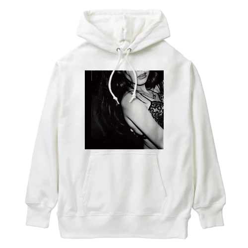 The Intersection of a Turning Woman and AI: A Genesis of New Life #011 #forntprint Heavyweight Hoodie