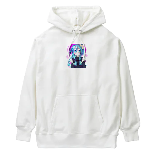 可愛いボーカロイド風の女の子 Heavyweight Hoodie