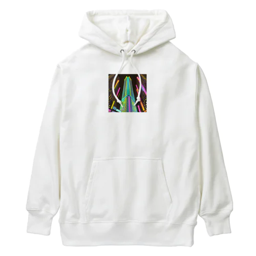 空に輝く星たちのように美しく光り輝くシティー Heavyweight Hoodie