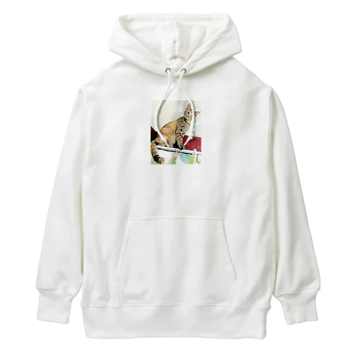 カーテンレールからニャンコ🐱 Heavyweight Hoodie