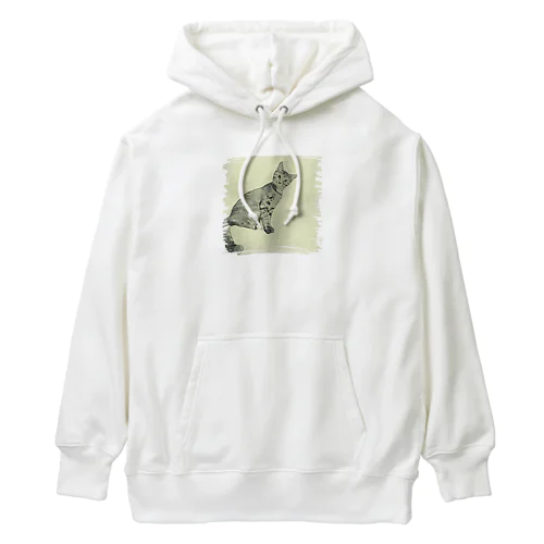 カーテンレールから見下ろすコハク Heavyweight Hoodie