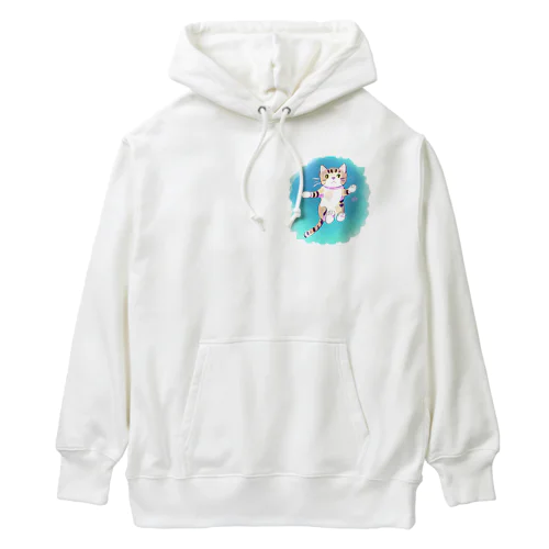 猫の大ジャンプ Heavyweight Hoodie