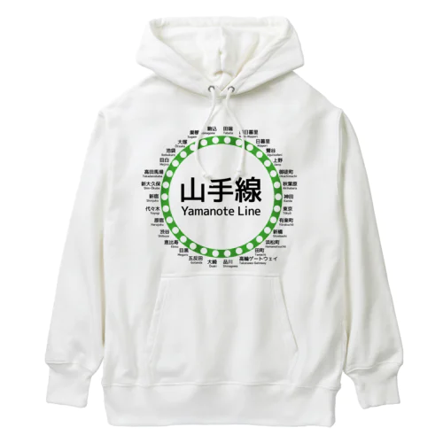 JR山手線路線図 Heavyweight Hoodie