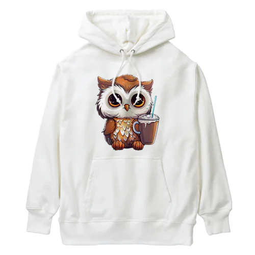 フクロウとコーヒー Heavyweight Hoodie