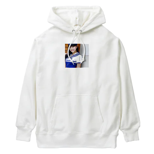 制服が似合う可愛いAI美少女のオリジナルグッズ Heavyweight Hoodie