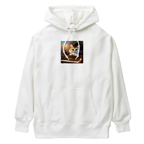 子猫ピアニスト-1 Heavyweight Hoodie