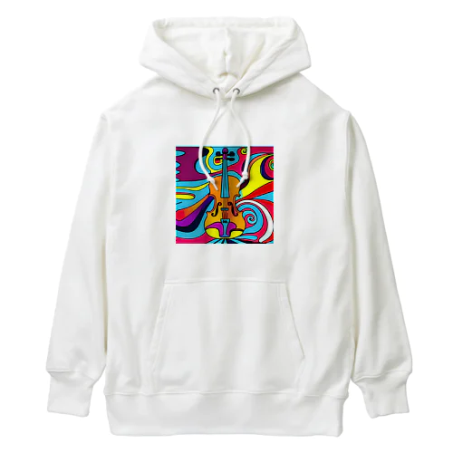 鮮やかなバイオリン柄 Heavyweight Hoodie