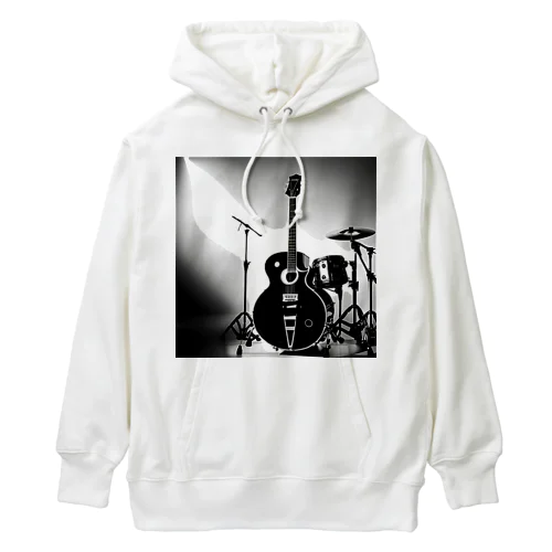 音楽の心・白黒で描かれた情熱の瞬間 Heavyweight Hoodie