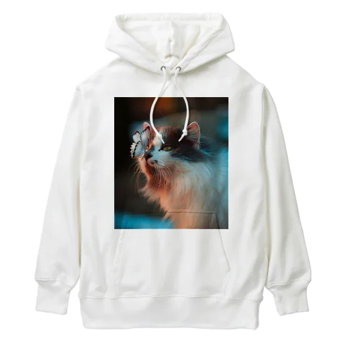 猫と蝶の友情 Heavyweight Hoodie