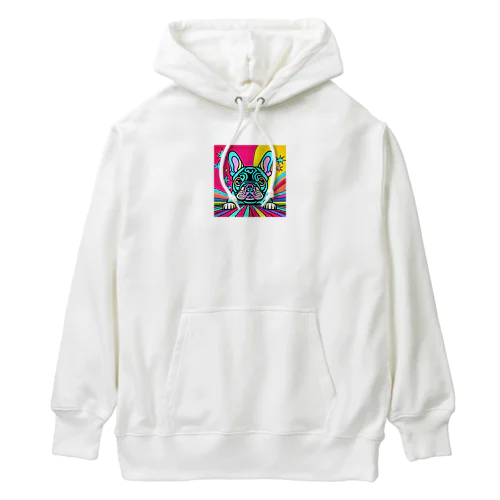 サイケデリックなフレンチブルドッグのイラストグッズ Heavyweight Hoodie