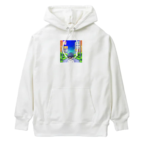 男の子と街並み Heavyweight Hoodie