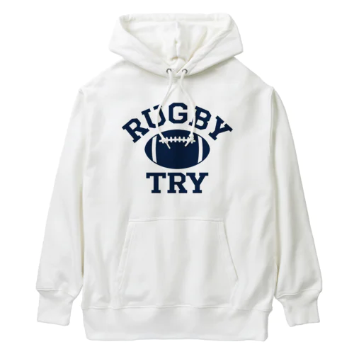 ラグビー・RUGBY・単色・グッズ・デザイン・楕円形ボール・イラスト・スポーツ・Tシャツ・男子・女子・かっこいい・かわいい・選手・ラガーマン・インゴール・ラグビーユニオン・ラグビーリーグ Heavyweight Hoodie