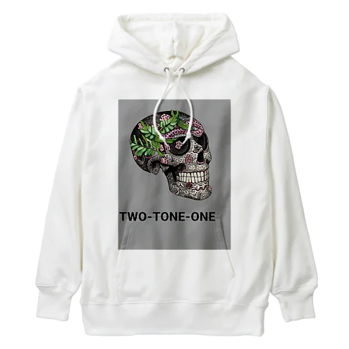 TWO-TONE-ONE ボタニカル柄ドクロ Heavyweight Hoodie