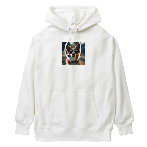 サングラスをかけたクールな犬 Heavyweight Hoodie