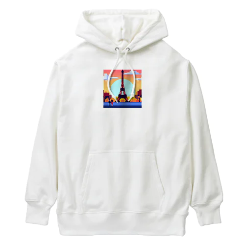 フランスの風景のピクセルアート Heavyweight Hoodie