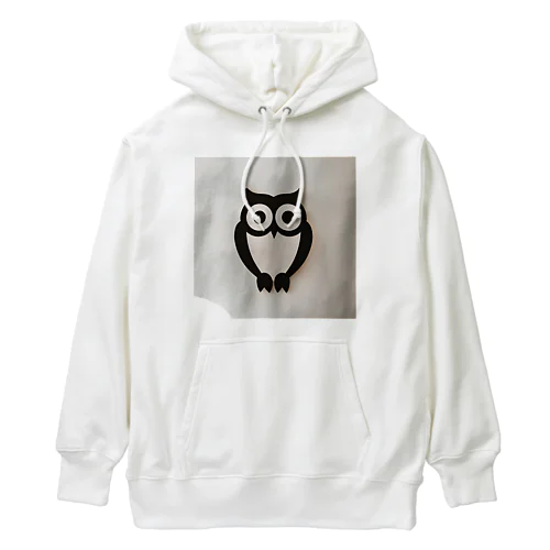 白黒フクロウちゃんのイラストグッズ Heavyweight Hoodie