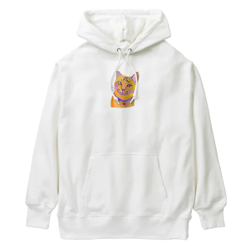 鮮やかな凛々しい猫さんのイラストグッズ Heavyweight Hoodie