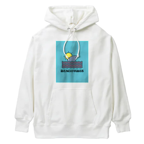 white beach vibesデザイン Heavyweight Hoodie