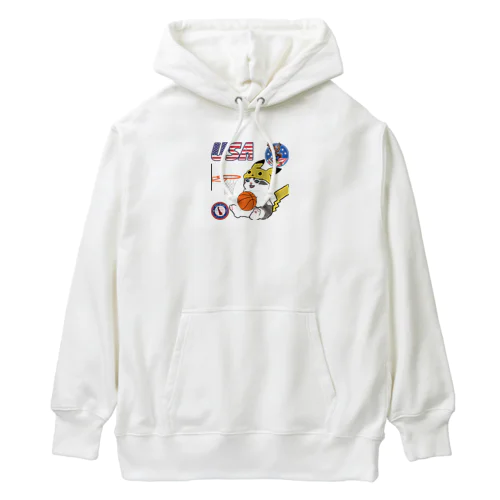 バスケットボール選手の猫 Heavyweight Hoodie