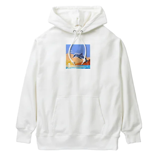 ドット絵のイルカ Heavyweight Hoodie