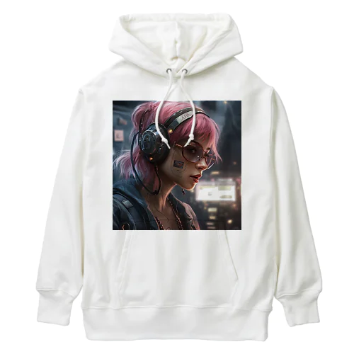 サイバーパンクシティの少女２ Heavyweight Hoodie