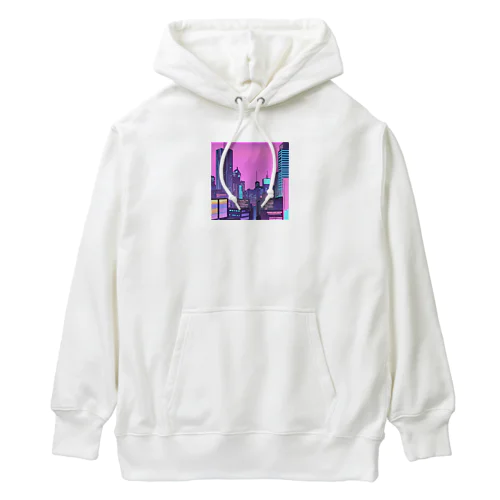 ネオンな街並み Heavyweight Hoodie