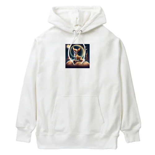 夜の贈り物☆チワワと満月とおだんご Heavyweight Hoodie