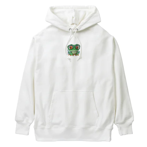 知的な眼鏡カエル Heavyweight Hoodie