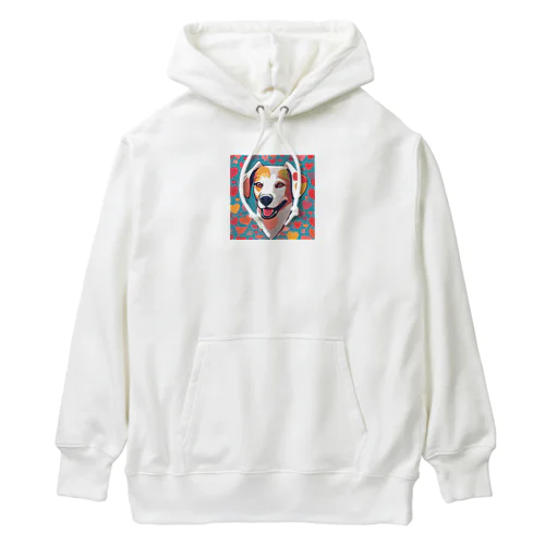 ワンちゃん　ハート柄　 Heavyweight Hoodie