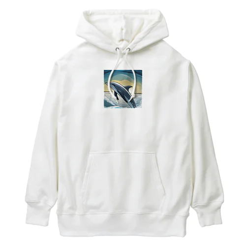 iruka　海を飛び跳ねるイルカ Heavyweight Hoodie