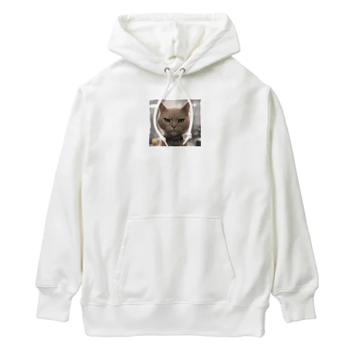 ビックフォト茶虎模様猫 Heavyweight Hoodie