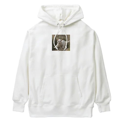 フォトプリント美形白猫 Heavyweight Hoodie