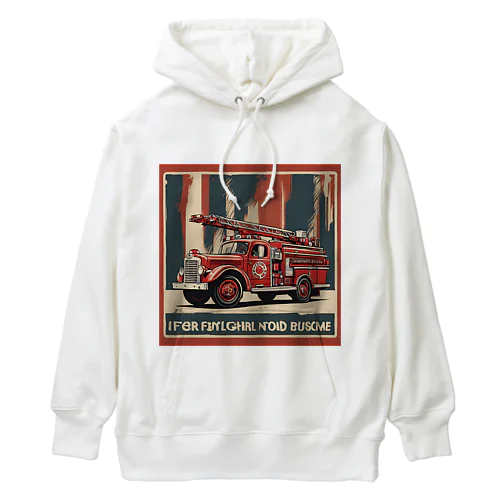 レトロはしご車　渋い Heavyweight Hoodie