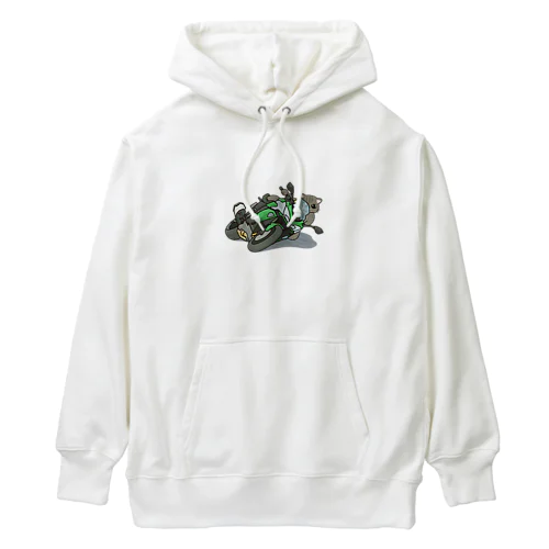 バイクを乗りこなす猫 Heavyweight Hoodie