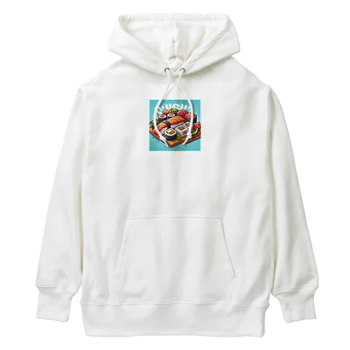 カラフルなユニークな寿司 Heavyweight Hoodie