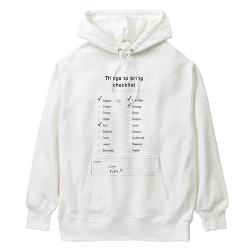 モチベーションチェックリスト　motivation checklist Heavyweight Hoodie