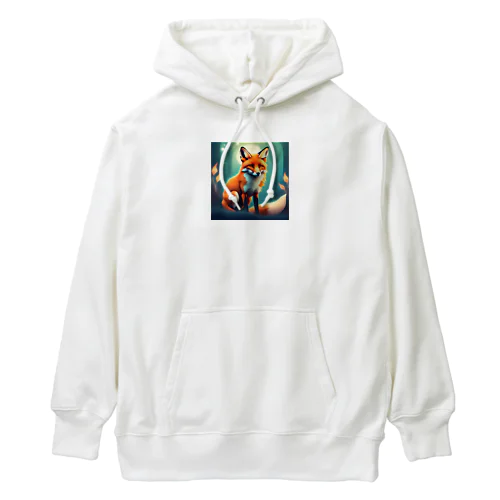 キツネのイラストグッズ Heavyweight Hoodie