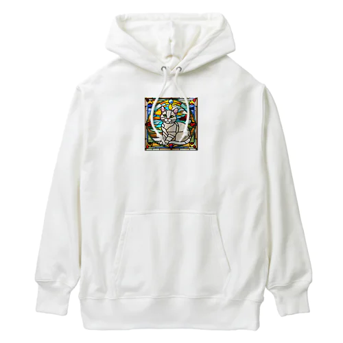 猫のイラストグッズ【ステンドグラス風】 Heavyweight Hoodie