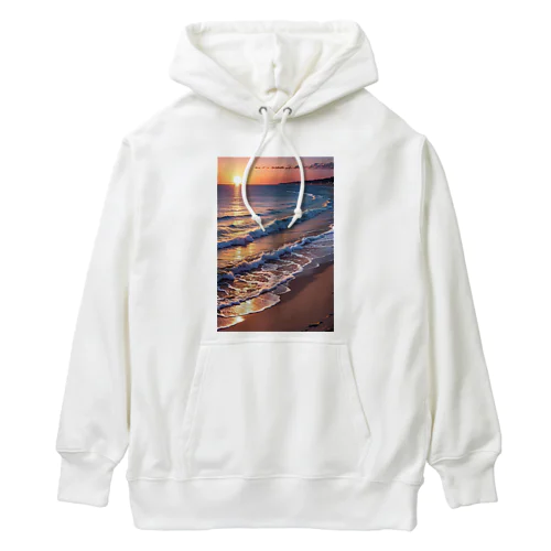 浜辺の夕日 Heavyweight Hoodie