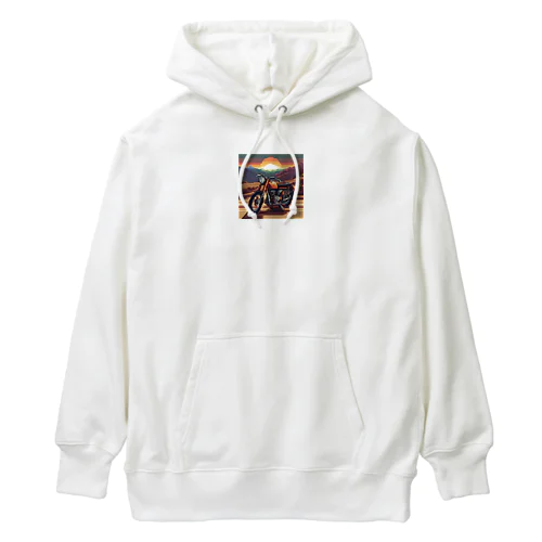 レトロバイクドット　夕日編№２ Heavyweight Hoodie