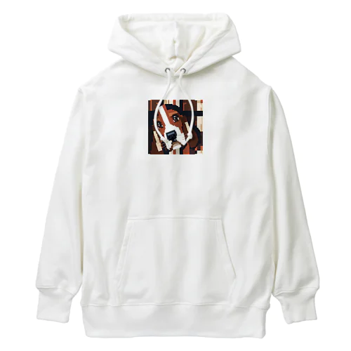 かわいいバセットハウンドのピクセルアート Heavyweight Hoodie