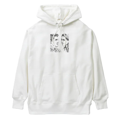 相手の話に耳を傾ける女性のアートグッズ Heavyweight Hoodie